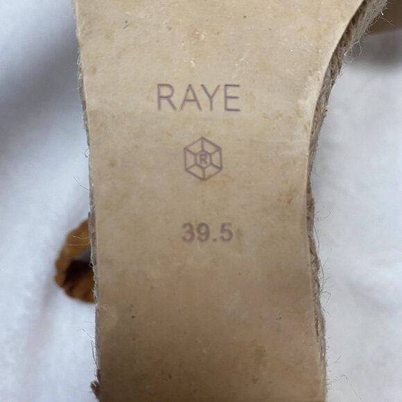 Raye Braided Suede Espadrille Wedges with Ankle Strap Tan/Beige Size 39.5/US 8.5 - Picture 8 of 15